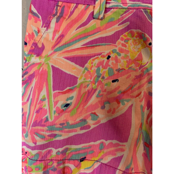 Lilly Pulitzer Bright Short Pink Colorful Size 0 Shorts With Pockets - Picture 2 of 8